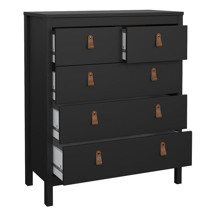 Barcelona Package - Bedside Table 2 drawers + Chest 3+2 drawer + Wardrobe with 3 doors in Matt Black