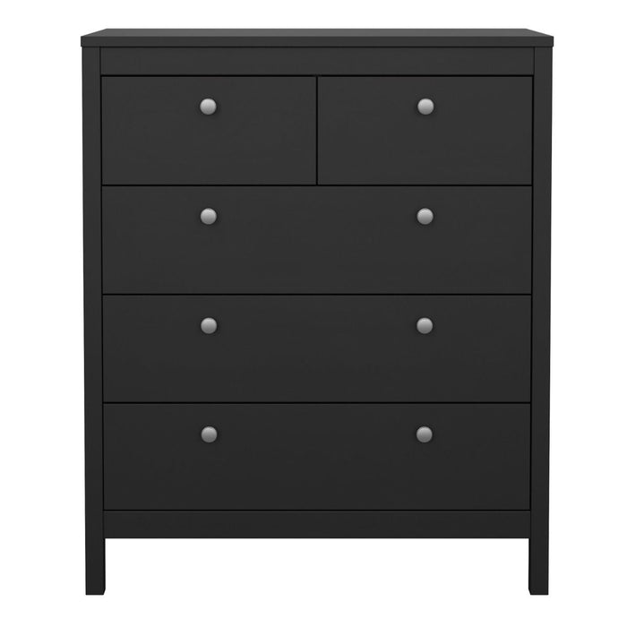 Madrid Chest 3+2 Drawers in Matt Black