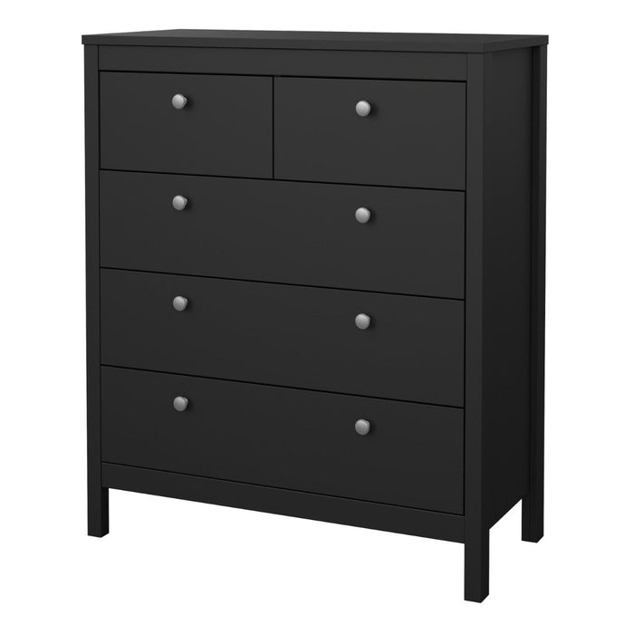 Madrid Chest 3+2 Drawers in Matt Black