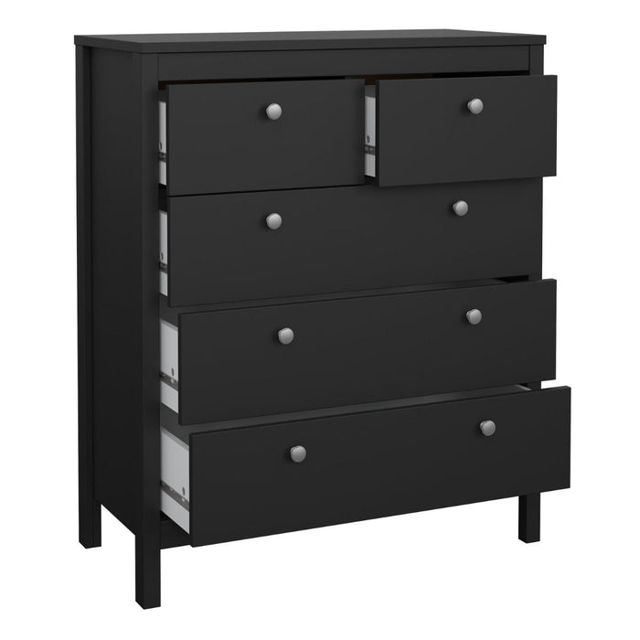 Madrid Chest 3+2 Drawers in Matt Black