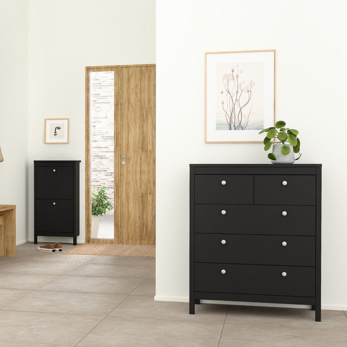 Madrid Chest 3+2 Drawers in Matt Black