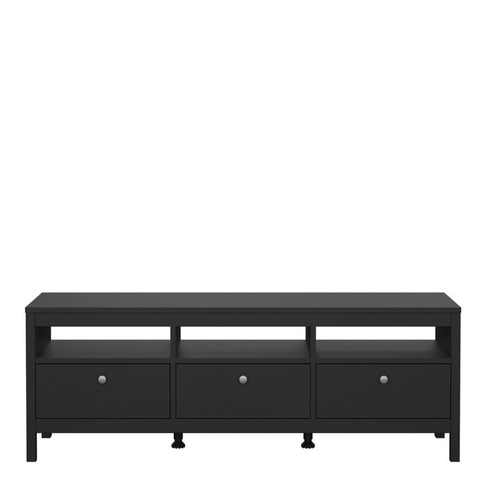 Madrid TV Unit 3 Drawers in Matt Black