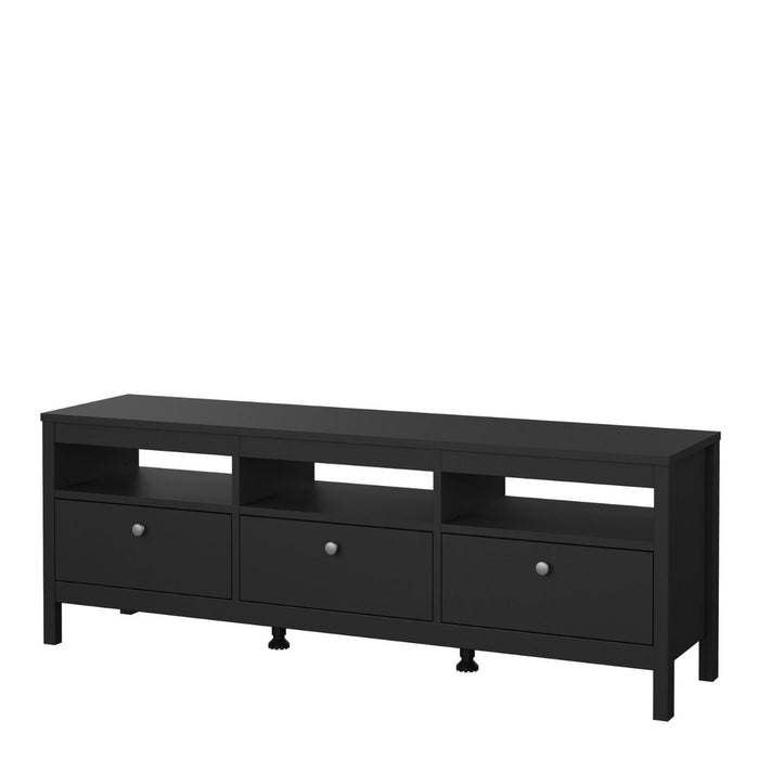 Madrid TV Unit 3 Drawers in Matt Black