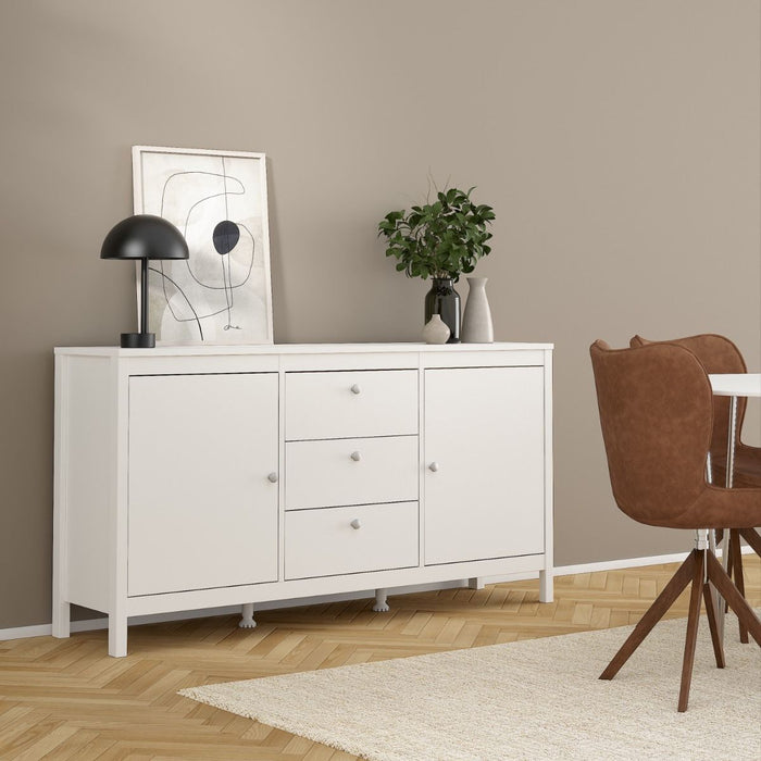 Madrid Sideboard 2 Doors 3 Drawers in White