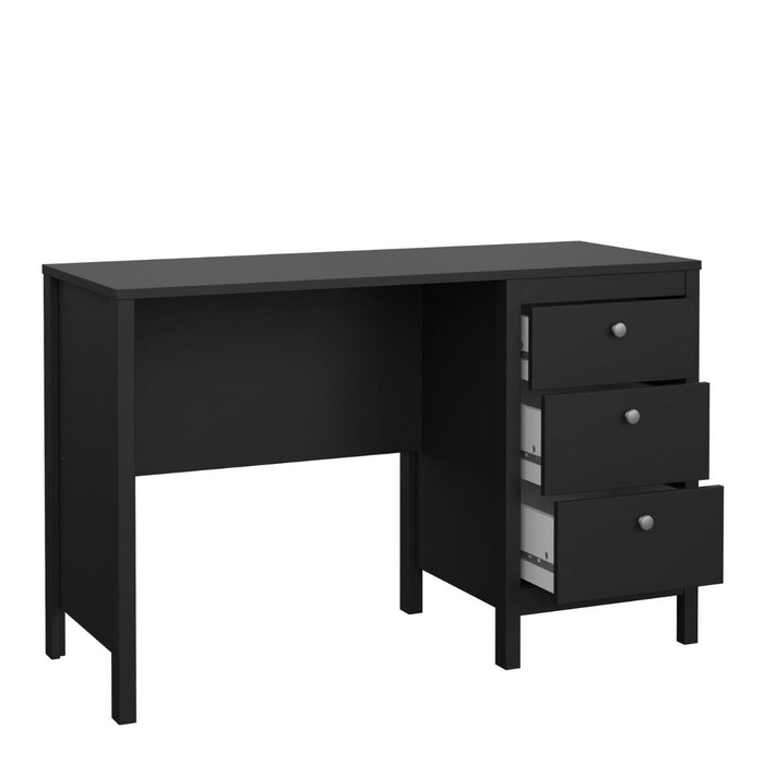 Madrid Desk 3 Drawers Matt Black