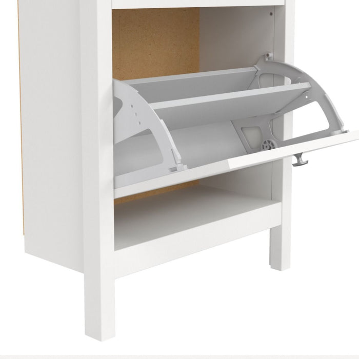 Madrid Shoe Cabinet 2 Flip Down Doors White