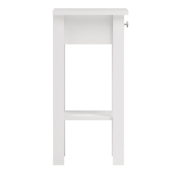 Madrid Bedside Table with 1 Drawer in White