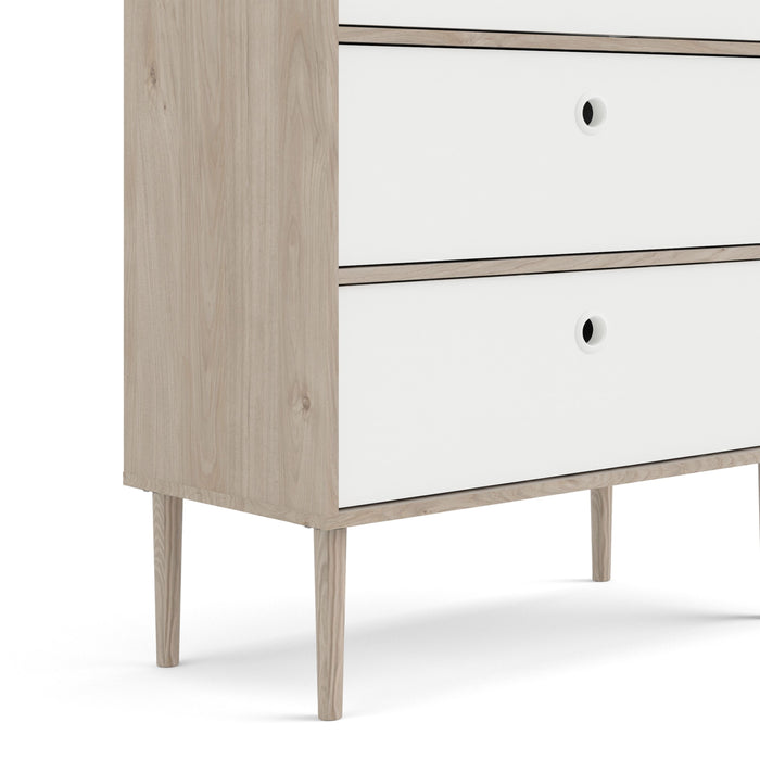 Rome Chest 3 Drawers in Jackson Hickory Oak and Matt White