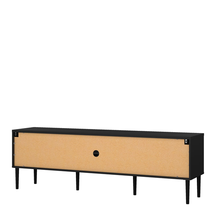 Media TV Unit with 2 Doors 1 Drawer in Black