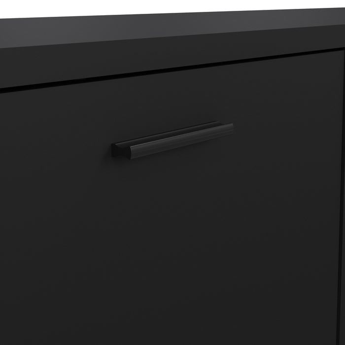 Media TV Unit with 2 Doors 1 Drawer in Black