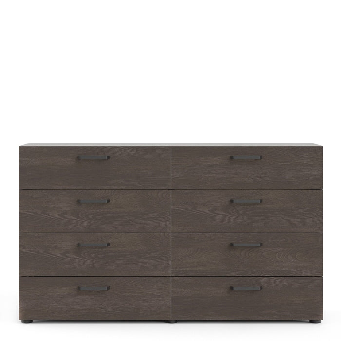 Dallas Double Dresser 8 Drawers in Rovere Gessato Dark Oak