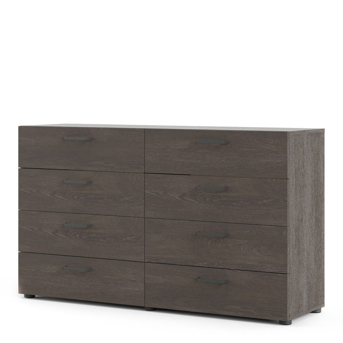 Dallas Double Dresser 8 Drawers in Rovere Gessato Dark Oak