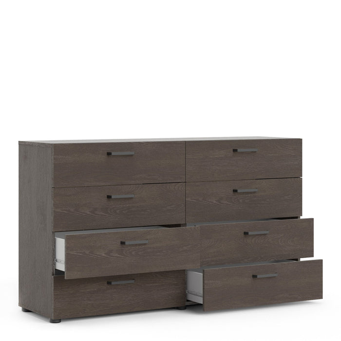 Dallas Double Dresser 8 Drawers in Rovere Gessato Dark Oak