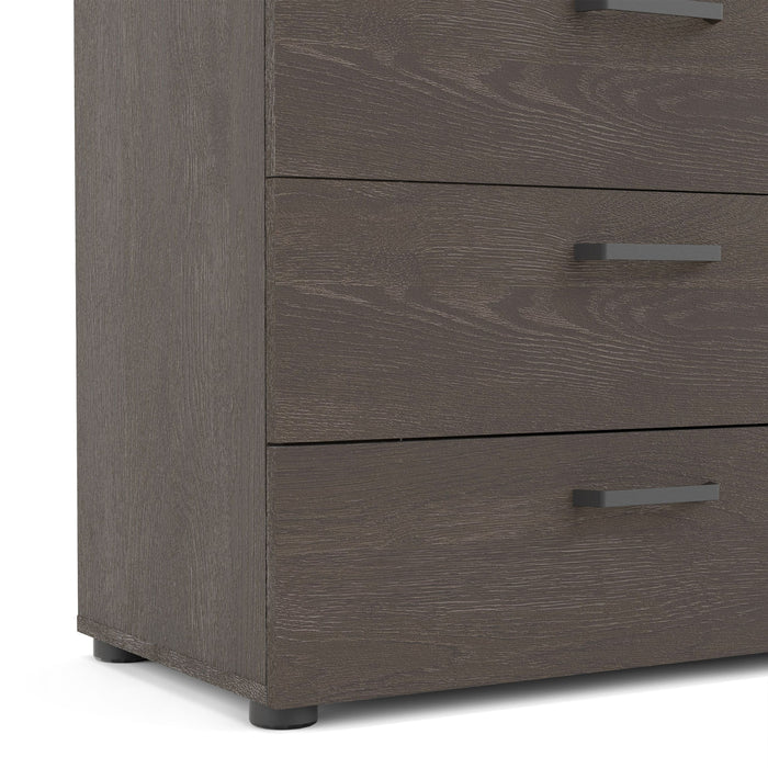 Dallas Double Dresser 8 Drawers in Rovere Gessato Dark Oak