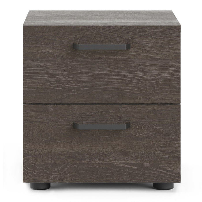 Dallas Nightstand 2 Drawers in Rovere Gessato Dark Oak