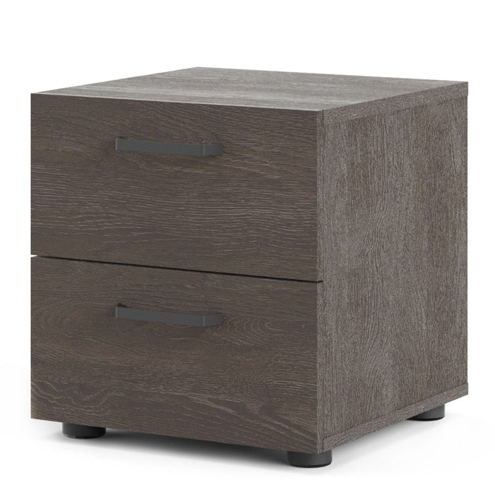 Dallas Nightstand 2 Drawers in Rovere Gessato Dark Oak