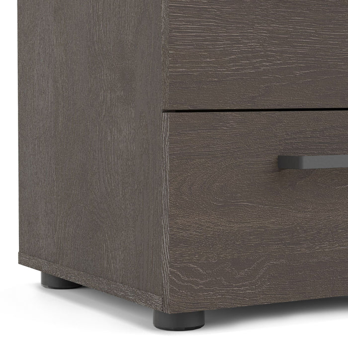 Dallas Nightstand 2 Drawers in Rovere Gessato Dark Oak