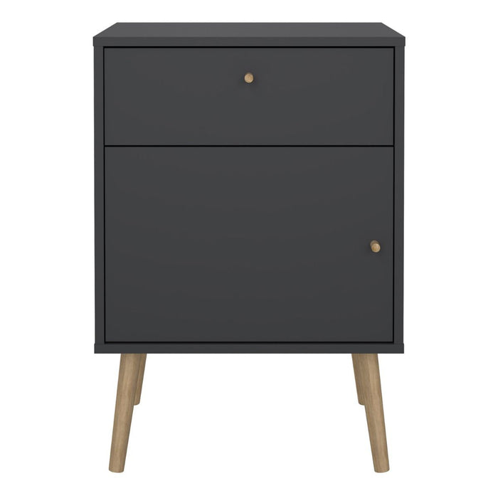 Cumbria Nightstand 1 Door + 1 Drawer Dark Grey