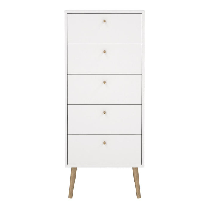 Cumbria Chest 5 Drawers White