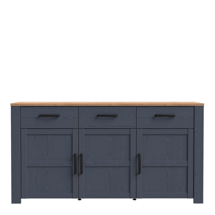 Bohol 3 Door 3 Drawer Sideboard in Riviera Oak/Navy