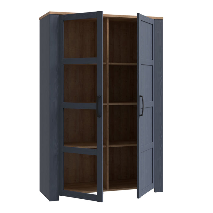 Bohol Display Cabinet in Riviera Oak/Navy