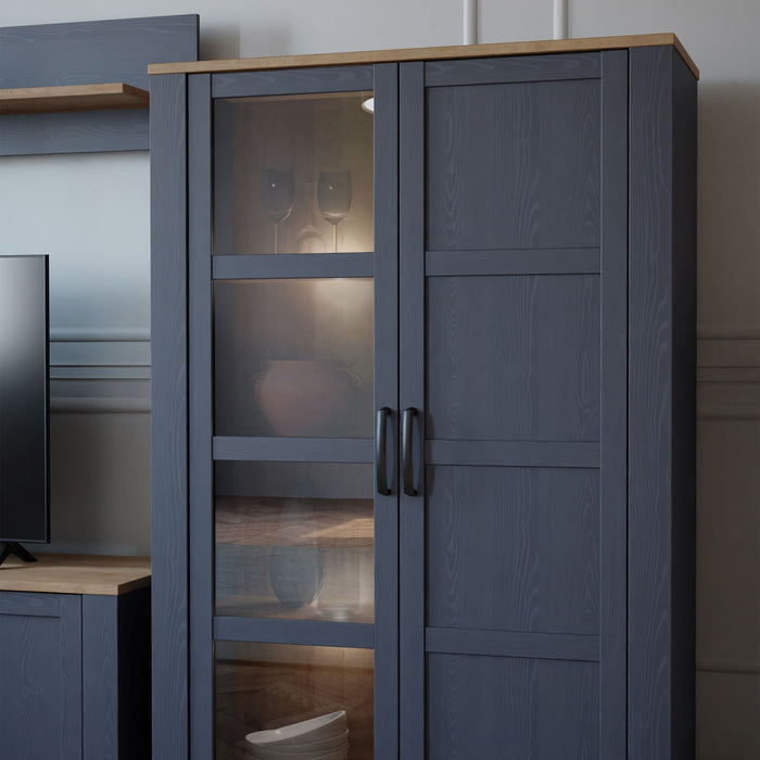 Bohol Display Cabinet in Riviera Oak/Navy