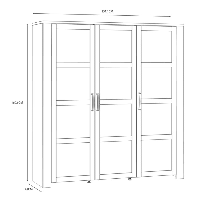 Bohol Large Display Cabinet in Riviera Oak/Navy