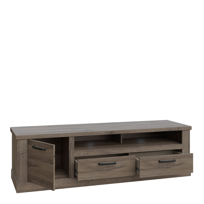 Corona 1 Door 2 Drawer TV Unit in Tabak Oak