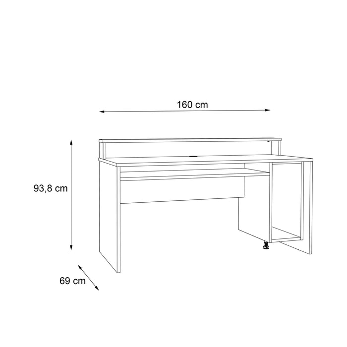 Tezaur Black/Orange Gaming Desk with Colour Changing LED