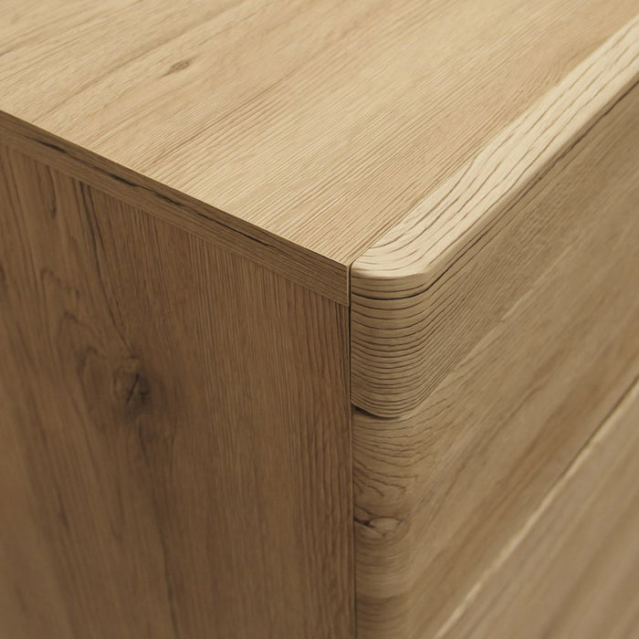 Kensington 2 Drawer Bedside Cabinet RH Drawer (wall fixing) in Oak.